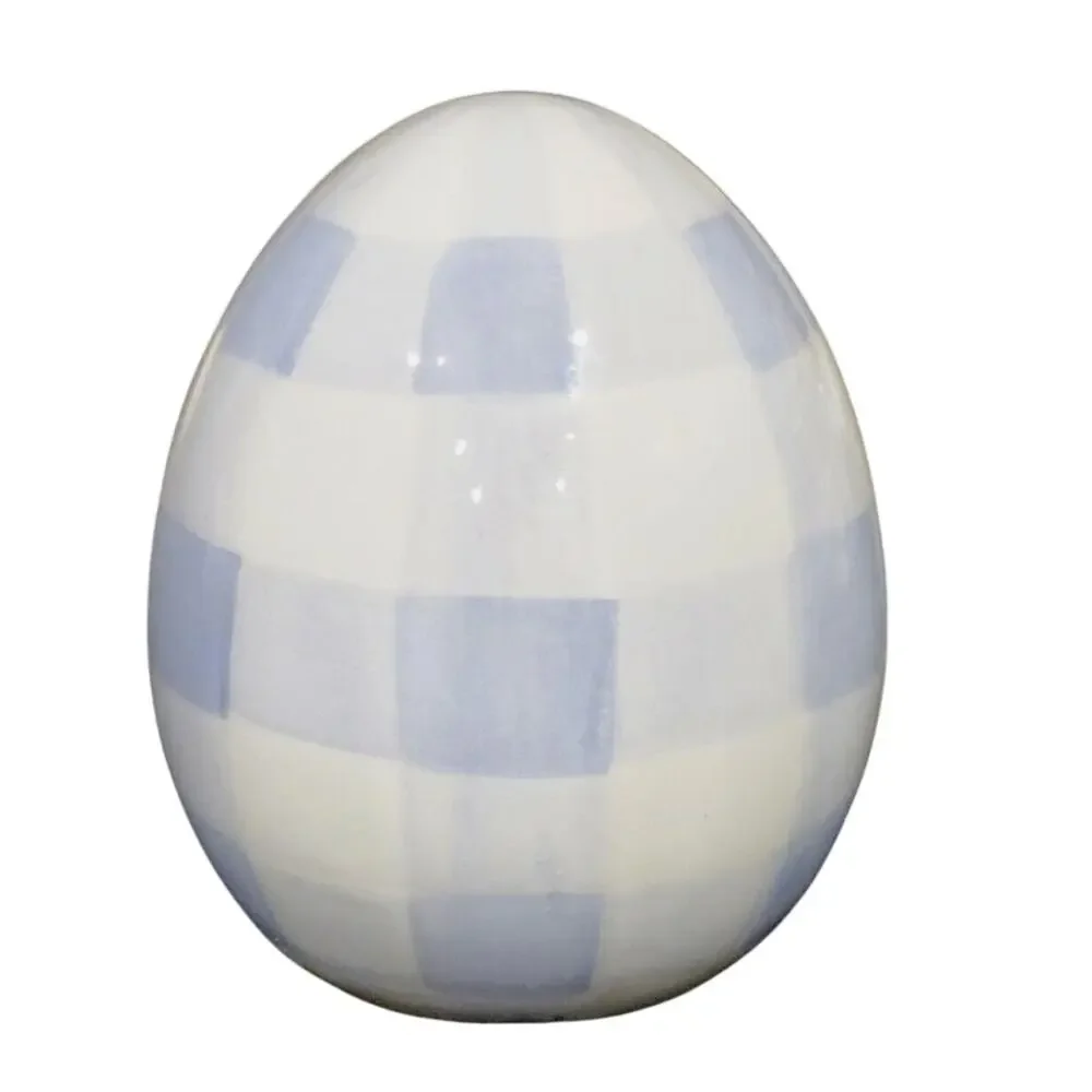 Martha Stewart Pastel Plaid Ceramic Easter Eggs Set of 4 Spring Decor NEW